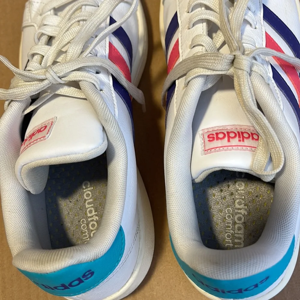 Adidas Women’s White Grand Court 'Energy Ink' Grant Court Sneakers size US 8.5 - Picture 14 of 15